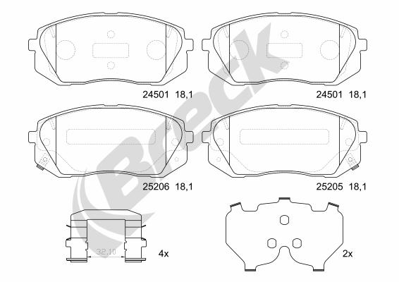 Set placute frana,frana disc 25205 00 701 10 BRECK